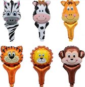 Verjaardag Stoere Dieren XL Ballonnen Jungle / Safari | Aap - Tijger - Leeuw - Giraffe - Koe - Tijger - Zebra | Decoratie ballon | Kids Feest / Feestje - Party - Birthday - Fotosho