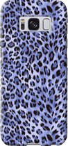 Samsung Galaxy S8 Telefoonhoesje - Premium Hardcase Hoesje - Dun en stevig plastic - Met Dierenprint - Luipaard Patroon - Paars