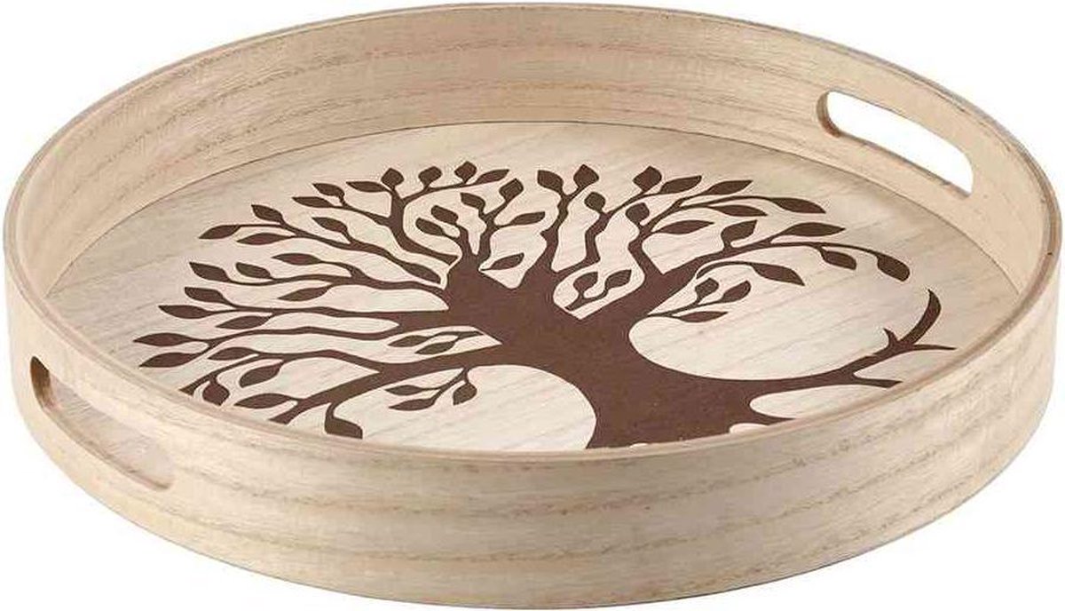 Something Different Dienblad Tree of Life engraved Bruin