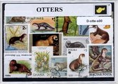 Otters – Luxe postzegel pakket (A6 formaat) : collectie van verschillende postzegels van otters – kan als ansichtkaart in een A6 envelop - authentiek cadeau - kado - geschenk - kaa