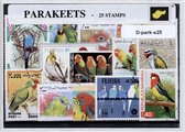 Parkieten – Luxe postzegel pakket (A6 formaat) : collectie van 25 verschillende postzegels van parkieten – kan als ansichtkaart in een A6 envelop - authentiek cadeau - kado - gesch