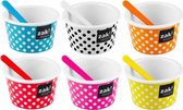 Zak! Designs Dotty Ice Cream Dish - Incl. Cuillère - Mélamine - Ø 8 x 5,5 cm - Rose