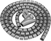 Allteq - Spiraalband - Kabelslang - Met doorvoerhulp - Kabels wegwerken - 2 meter - Grijs