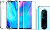 Huawei P30 Hoesje Transparant Shock Case - 1x Huawei P30 Hoesje + 1x Screenprotector Glas + 1x Camera Screen Protector