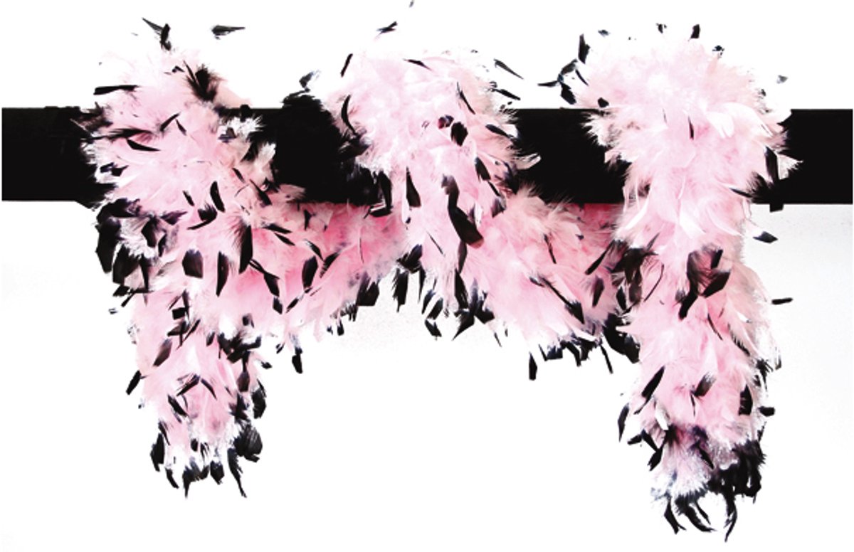 Luxe boa roze met zwarte punten