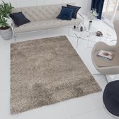 Tapiso Essence Vloerkleed Grijs Hoogpolig Shaggy Tapijt Maat- 80x150