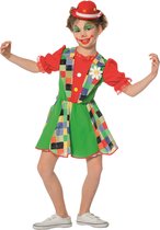 Wilbers - Clown & Nar Kostuum - Neon Groen Funky Funk Clown - Meisje - groen - Maat 164 - Carnavalskleding - Verkleedkleding