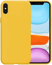 iPhone X Hoesje Siliconen Case Back Cover Hoes Cover Hoes Siliconen - Geel