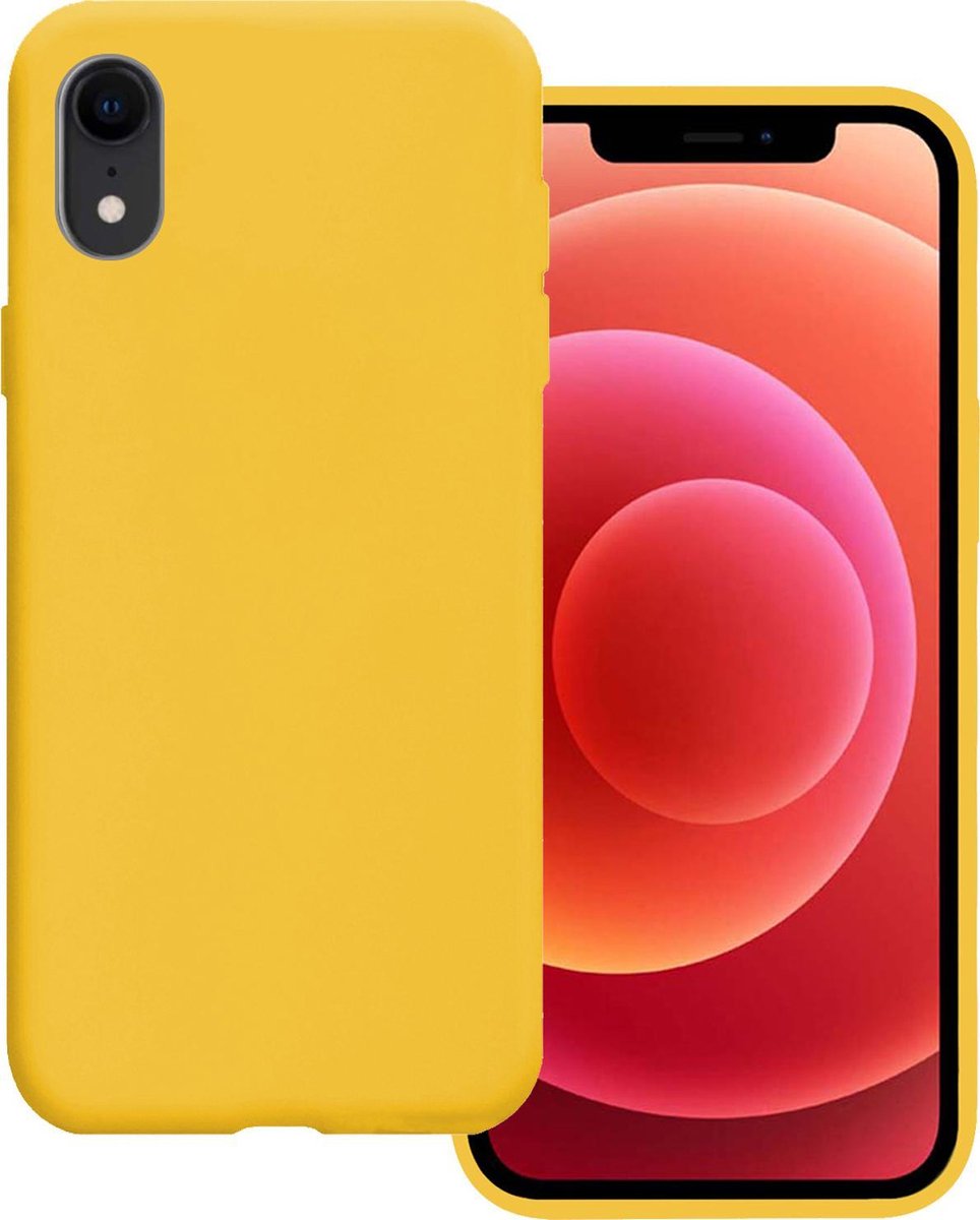 Hoesje Geschikt voor Apple iPhone XR - Sterk & Shockproof - Hoes Cover - Siliconen Case - Geel