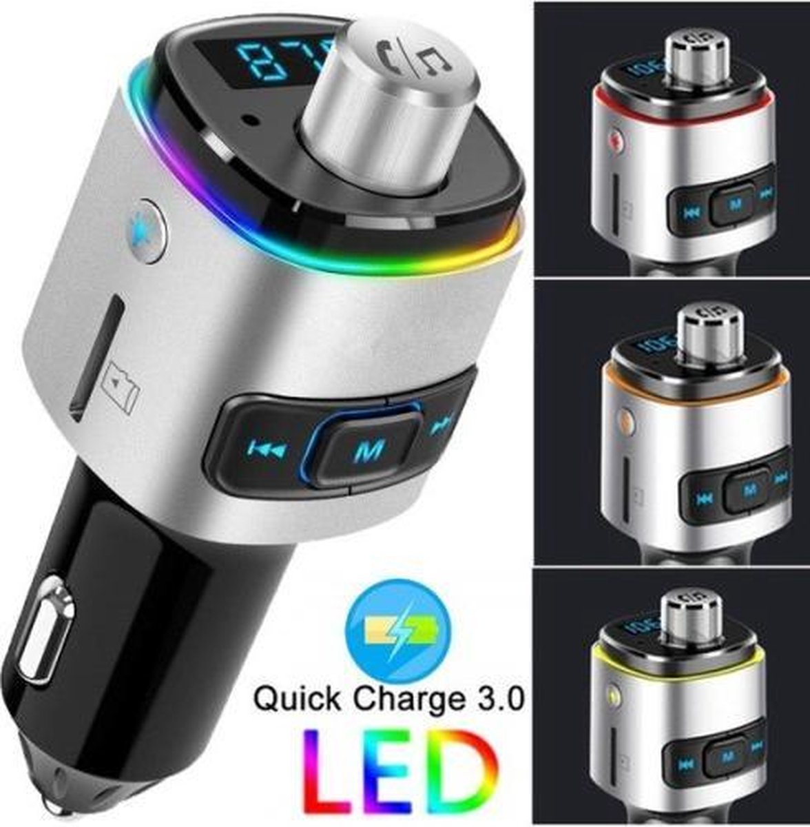 Bluetooth FM Transmitter - Auto Lader - Carkit - Handsfree - MP3 - USB - SD Kaart - Snel Lader - Bluetooth Audio Receiver