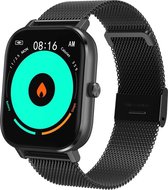 DrPhone GTE3 Smart - Metalen Smartwatch + belfunctie - Automatisch Calorieën + Sport - Notificaties - ECG Hartslagmeter - Geschikt Voor iOS/Android- Metaal Zwart