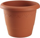 Bloempot/plantenpot terra cotta rond kunststof diameter 35 cm - Hoogte 29 cm - Buiten gebruik
