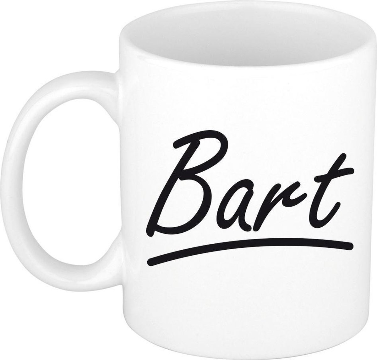 Bart Naam koffiemok - beker - met sierlijke letters - wit - cadeau - collega - Vaderdag - verjaardag - personeel
