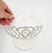 Mooie Tiara Kroon bruid| prinses kroon |haaraccessoire met steentjes| luxe diadeem| Kroon glanzend | Bruiloft| Examenfeest| Verjaardagfeest| Kerst Gala