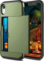 Apple iPhone XR Backcover | Groen | Pasjeshouder