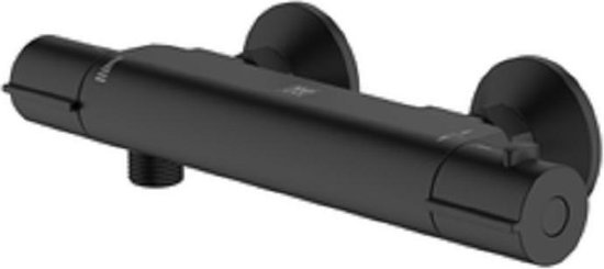 Rot natuurlijk Graan AquaVive thermostatische douchekraan Irminio 120 mm zwart | bol.com