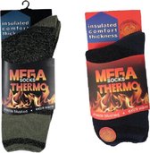 Thermo sokken winter - 2 paar (grijs+blauw)