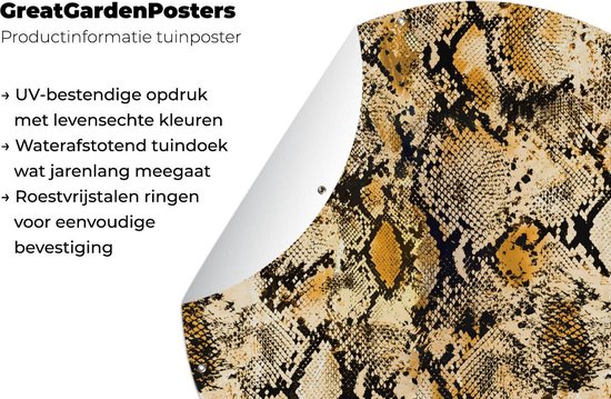 Garden Circle Animal Print - Or - Serpent - 150x150 cm - Affiche de Jardin Ronde - Extérieur