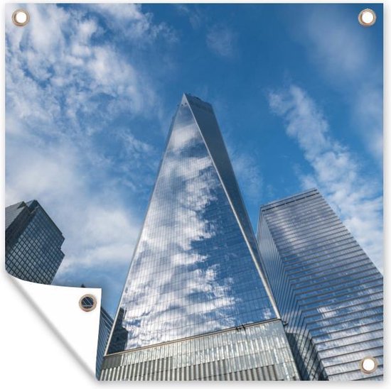 Posters de jardin World Trade Center - Nuages - Miroir - 50x50 cm - Toile de jardin - Affiche extérieure