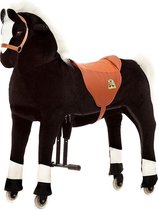 Animal Riding Paard Maharadscha Zwart X-Large - Rijdend paardenspeelgoed - Paardenspeelgoed - Zadelhoogte 78 CM- Verstelbaar pedaal 3 standen - Afneembaar zadel