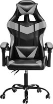 Ergonomische Luxe Gamestoel van Leer - Bureaustoel - Gamestoelen - in Hoogte Verstelbaar - Kantelbaar - Gaming Chair - Grijs