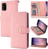 Leren Bookcase Samsung Galaxy S21 Plus | Luxe Telefoonhoesje | Kaarthouder | Roze