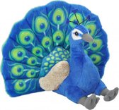 knuffel pauw 30 cm pluche blauw