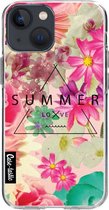 Casetastic Apple iPhone 13 mini Hoesje - Softcover Hoesje met Design - Summer Love Flowers Print