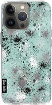 Casetastic Apple iPhone 13 Pro Hoesje - Softcover Hoesje met Design - Paint Splatter Aqua Print