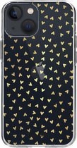 Casetastic Apple iPhone 13 mini Hoesje - Softcover Hoesje met Design - Golden Hearts Transparant Print
