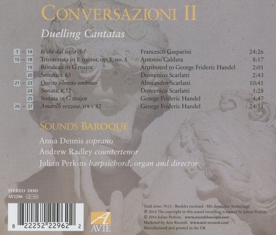 Sounds Baroque - Conversazioni II, Duelling Cantatas (CD), Sounds ...