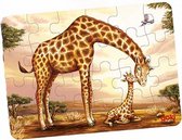 legpuzzel Afrikaanse Dieren Giraffe 12 cm hout 24-delig