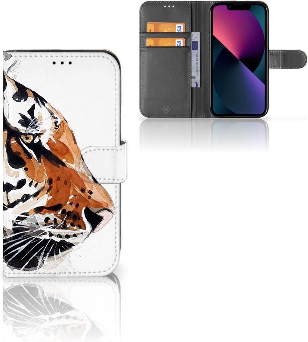 Hoesje Apple iPhone 13 Watercolor Tiger