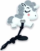 Chewzoo® - Bijtketting Unicorn - Eenhoorn Kauwketting - Wit & Grijs