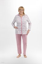 Martel- Elzbieta dames pyjama-lange mouwen- licht roze- 100 % katoen XL