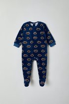 Woody - Romper velours blauw wasbeer - maat 80