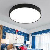Plafonnier LED - lampe de bureau - plafonnier ultra fin - Noir-3000K -24W -Blanc chaud