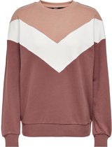 Only Trui Onlashley L/s Sweat Swt 15223046 Rose Dawn/color Bloc Dames Maat - XL