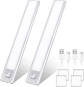 2 Stuks - Led verlichting met bewegingssensor - 30CM - Oplaadbare accu - Extra Groot - Kastverlichting - Draadloos - Trapverlichting - Keukenverlichting