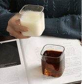 2x Vierkant Drinkglas 250ml Glas Shortdrinkglas Drinkglazen