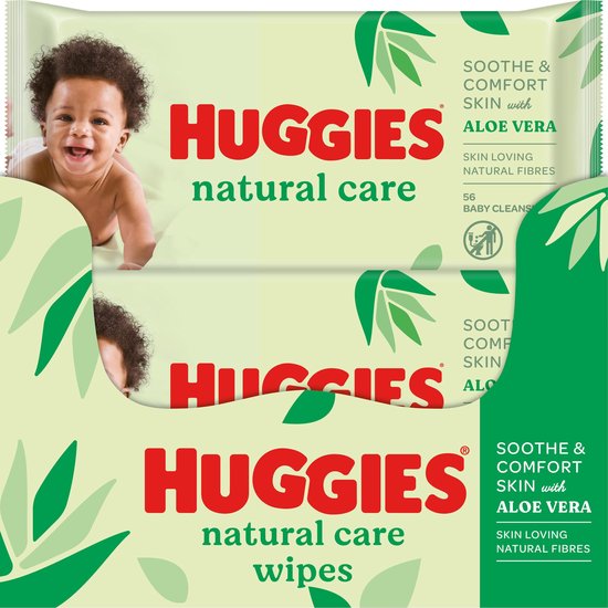 Huggies billendoekjes - Natural Care - 10 x 56 stuks -  560 doekjes - voordeelverpakking - Huggies
