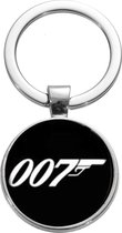 007 James Bond logo sleutelhanger zwart en zilverkleurig
