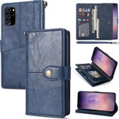 Leren Bookcase Samsung Galaxy S21 | Luxe Telefoonhoesje | Kaarthouder | Blauw