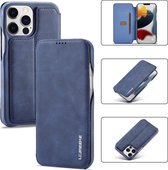 Luxe Telefoonhoesje voor Apple iPhone 13 Pro | Hoogwaardig Leren Bookcase | Luxe Uitstraling | Flip Case | Portemonnee | Blauw