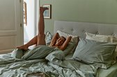 Kepri Dekbedovertrek - Tweepersoons - Lits-Jumeaux - Percale Katoen - Soft Green - Duurzaam - 400TC - 240 x 220 cm