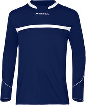 Masita | Sportshirt Heren & Dames Lange Mouwen - Vochtregulerend - 100% polyester Duurzaam - Brasil Lijn - NAVY BLUE/WHITE - 116