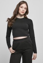 Urban Classics Longsleeve top -XL- Organic Cropped Zwart