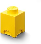 LEGO Opbergbox Brick 1 - Geel - 1.2 L - 12,5x12,5x18 cm - Kunststof
