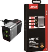 LDNIO A2206 2.4A Dual USB Snellader/ oplader met USB C Kabel voor Samsung Galaxy S9 S10 S20 S21 Ultra / Plus / FE / Lite / Note 10 20 / A72 / A12 / A42 / A32 / A52 / A51 / A41 / A2