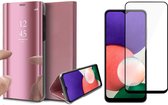 Samsung Galaxy A22 5G - Bookcase Rose Gold - Protecteur d'écran pour appareil photo - Etui miroir